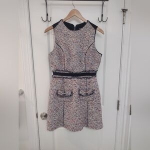 Elegant Multicolor Tweed Dress